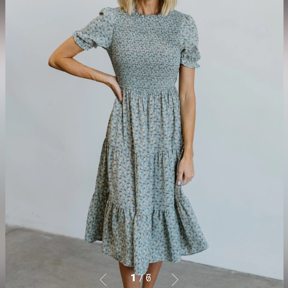 Baltic Born Skyler Smocked midi dress, never worn; size large